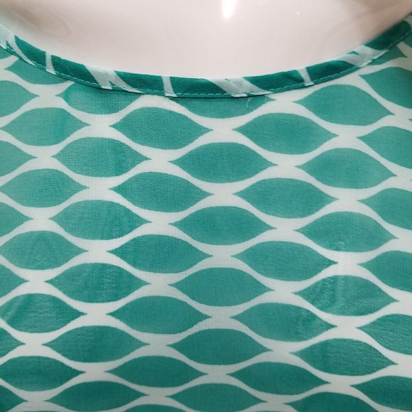 6 Degrees top Small sheer geometric print dolman boho hippie summer - Picture 5 of 8